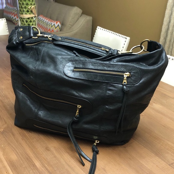 FAB. Handbags - Fab. Leather Large Black Hobo Oversized Handbag